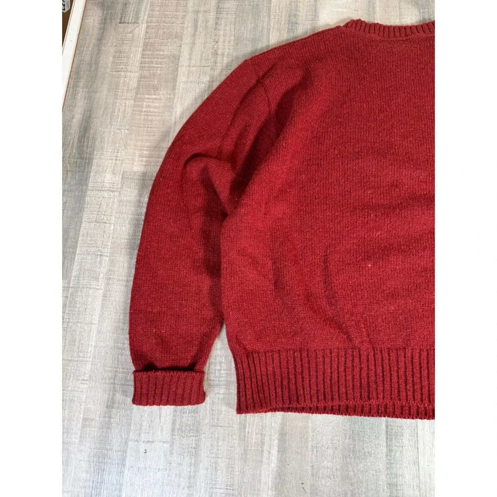 Vintage Jantzen Wool Sweater Red Raglan Knit Made in USA Size Large 60s Raglan